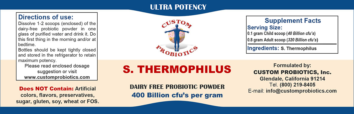 S. THERMOPHILUS Custom Probiotics Powder